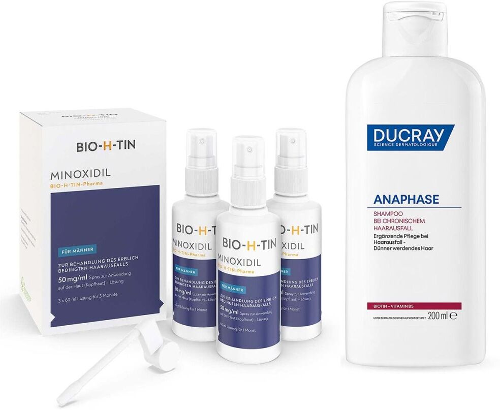 Ducray Minoxidil Männer Bio-h-tin® 50mg/ml(3x60ml) + Anaphase Shampoo