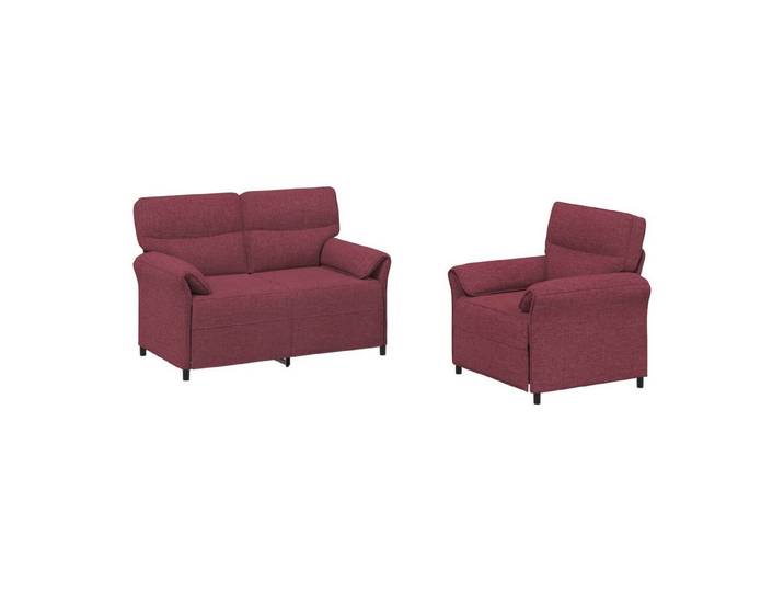 vidaXL Sofa Sofa Set 2 stk. Weinrot Stoff, 2 Teile