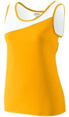 Augusta Sportswear 354 Athletic Women's Accelerated Jersey T-Shirt in Gold/White size XL   Polyester