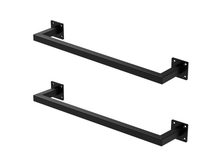 Ml-Design Kleiderstange 2er Set, Schwarz, Metall, 64x6.5x12 cm, Garderobe, Garderobenzubehör