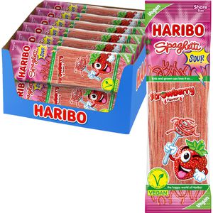 Haribo Fruchtgummis Spaghetti Strawbeery Sour, je 200 g, 15 Beutel, 3000 g