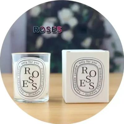 Uplift Treasures Transparent Scented Candle Jar For Home And Wedding Decor roses