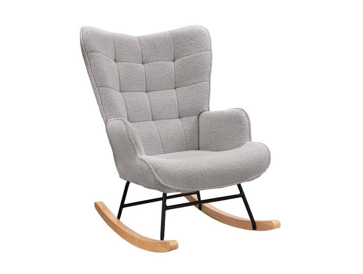 Schaukelstuhl, Hellgrau, Metall, 75x92x68 cm, Wohnzimmer, Sessel, Schaukelstühle