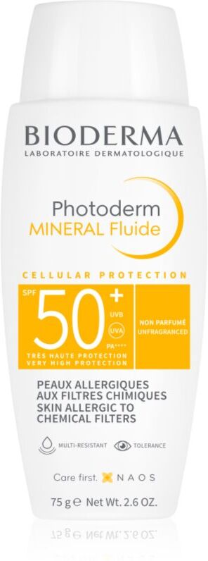 Bioderma Photoderm Mineral Fluid schützendes Fluid ohne chemische Filter SPF 50+ 75 g