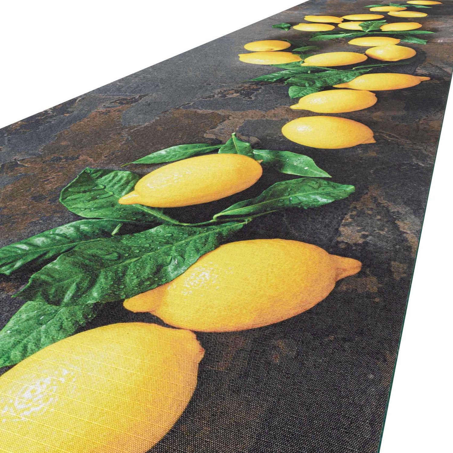 ANRO Keukenloper Limoncello Citroenen Antraciet, 100 x 52 cm