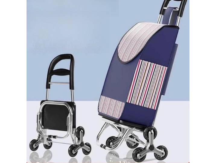 Chariot de courses pliable à plateau lisse pour la livraison, chariot de transport portable pour hôtel, chariot de courses, chariot à meubles LJ40