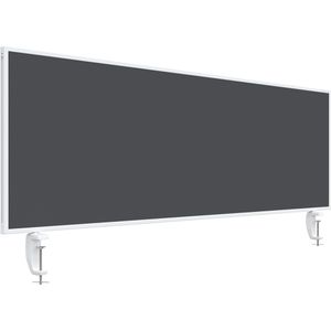 Magnetoplan Tischtrennwand VarioPin, 1116001, grau, Akustik-Trennwand mit Whiteboard & Filzbezug, 160 x 50cm