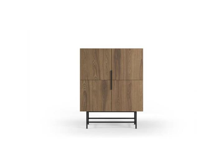 SOMA - Commode 4 portes 100cm en mélamine - Chêne clair