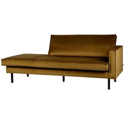 Daybed Recamiere Rodeo aus Samt, modern, rechts, honiggelb, elegantes Design, komfortabel