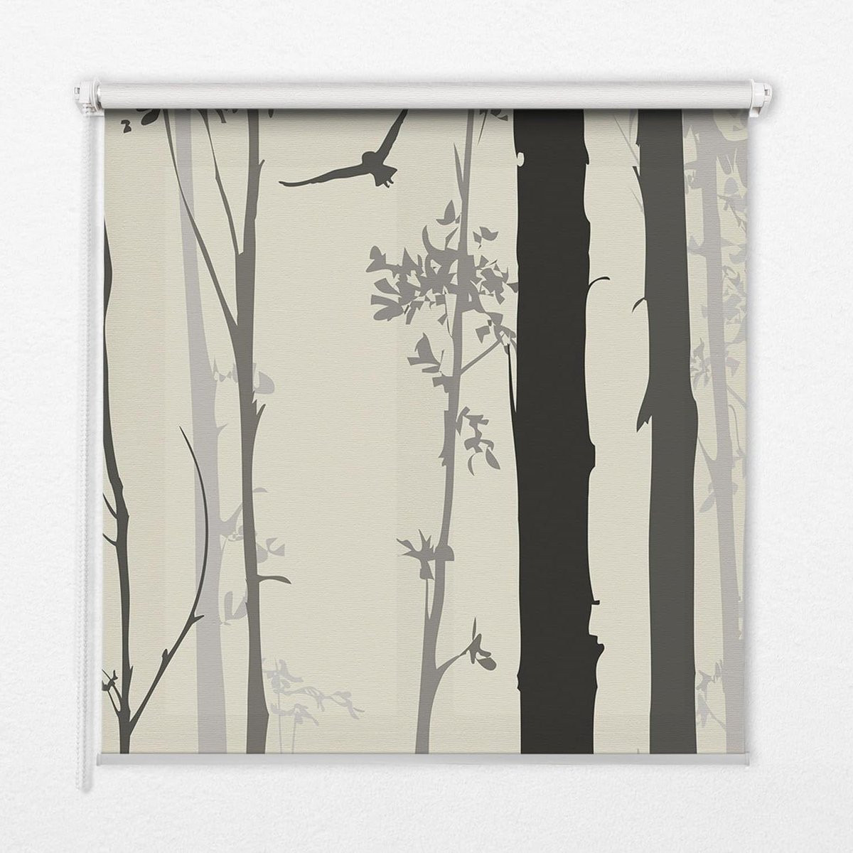 Lichtfilterend Rolgordijn Grijs met Decoratief Patroon - B/D/H: 60 x 140 cm