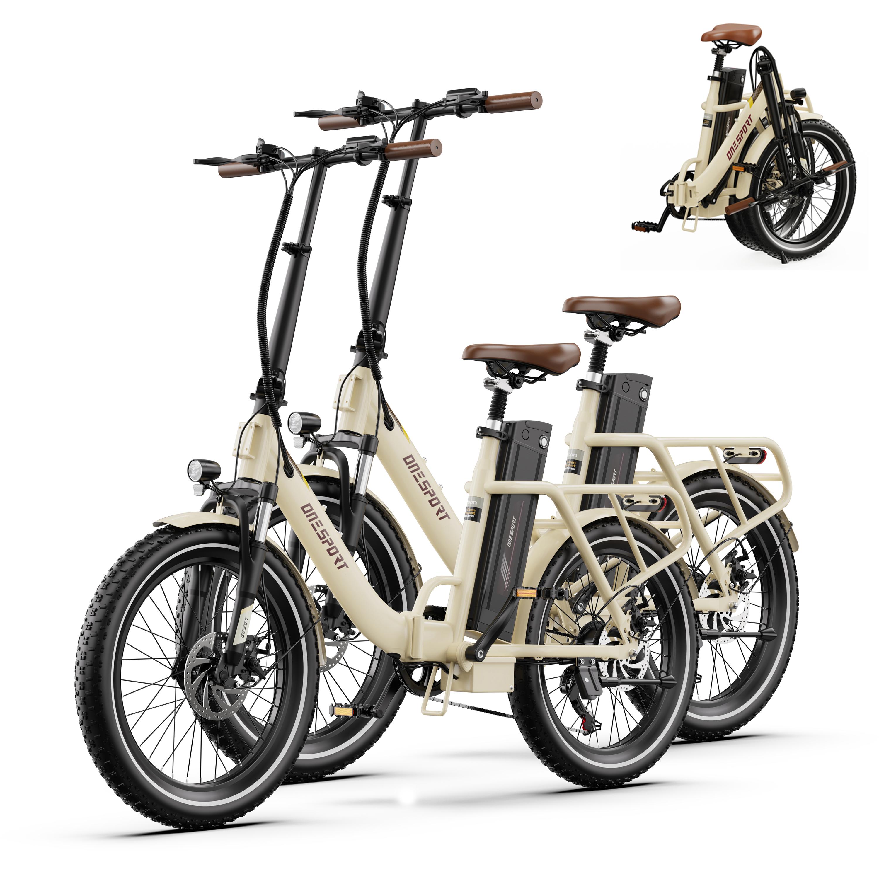 Onesport 20" E-Bike Pedelec(2 Stück), E-Klapprad,Elektrofahrrad mit 48V/17Ah-Akku,250W Motor, 25km/h