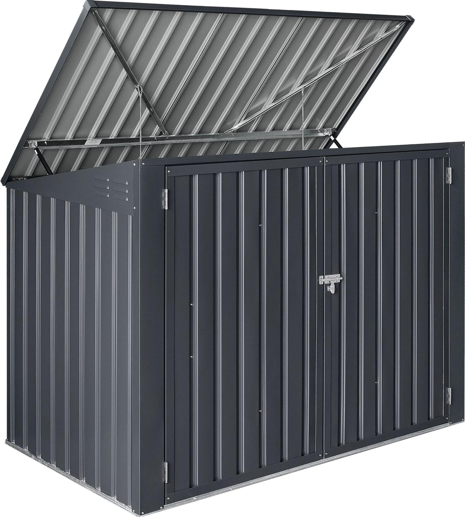 In And OutdoorMatch Containerumbau Xander - Dunkelgrau - 112-131x173x101 cm - Stahl - Stilvolles Design