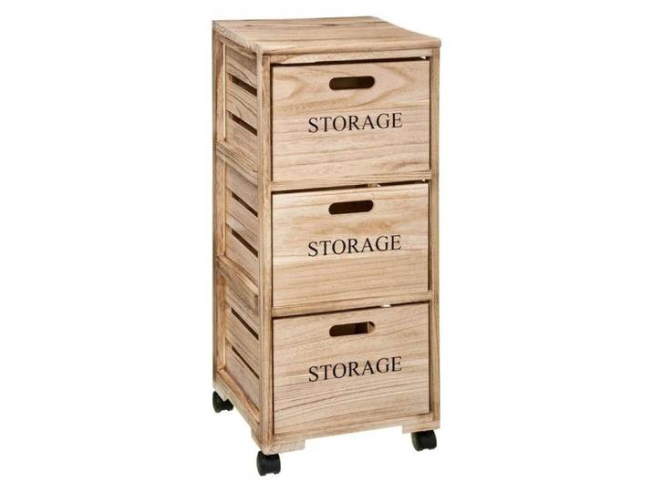 Meuble de Rangement  3 Tiroirs  82cm Naturel