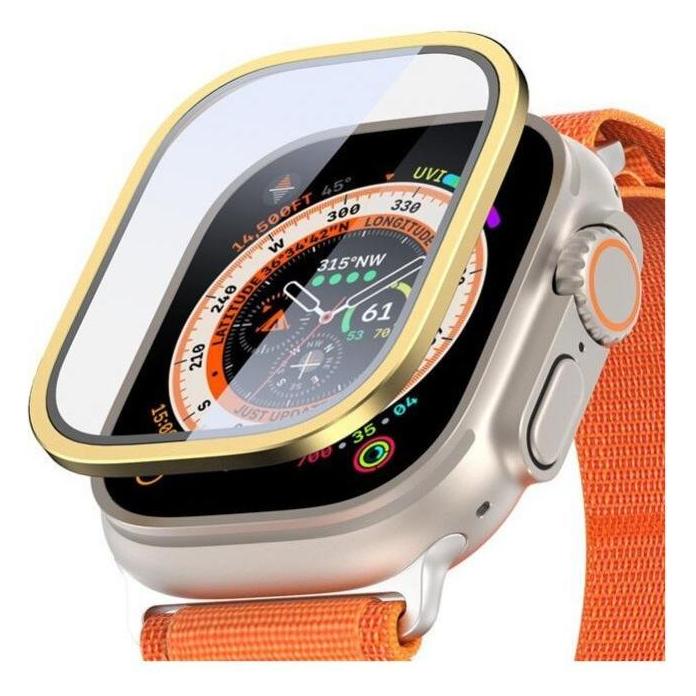 Dux Ducis Flas gehärtetes Glas mit Aluminiumrahmen für Apple Watch Ultra 49 mm - Gold (49 mm, Aluminium, Gehärtetes Glas, Metall) (1534493472)