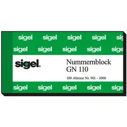 Sigel, Formular, Nummernblock