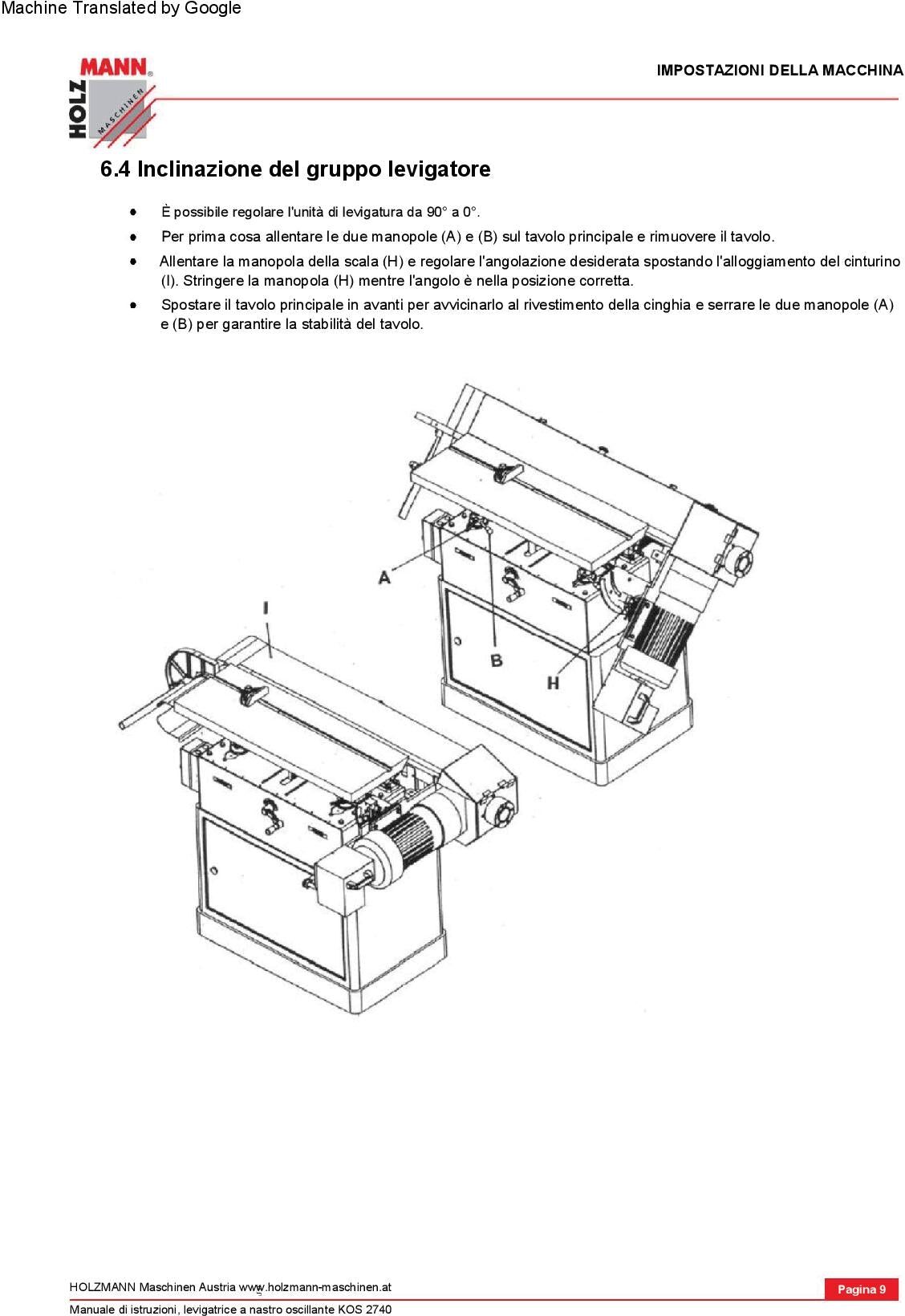 Holzmann KOS2740C_230V levigatrice a nastro oscillante