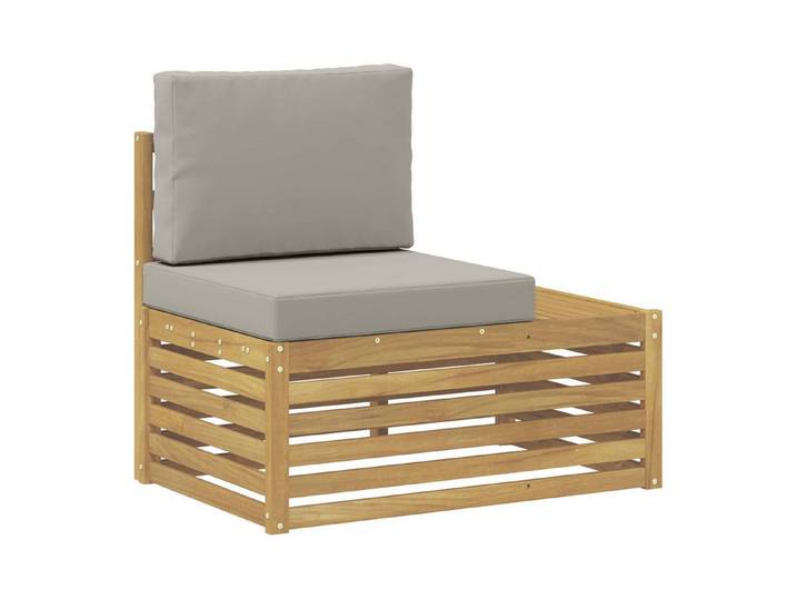 vidaXL Sofaelement Outdoor End Sofa Massivholz Weiß (1 St)