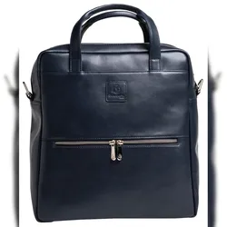 Exacompta 17237E Laptoprucksack Lady Exactive, Leder, 33x35x16 cm - Marineblau