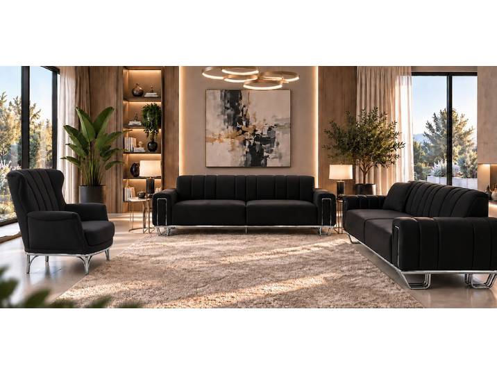 Palms-Store Sofa Maximus Sofa Set Luxus Beste Qualität, Spar-Set, 3-Sitzer + 3-Sitzer + Sessel + Sessel - in 13 Stofffarben erhältlich
