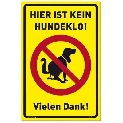 Schild Hier ist kein Hundeklo! | stabiles Alu-Schild mit UV-Schutz 20x30cm : gelb (200x300x2mm)
