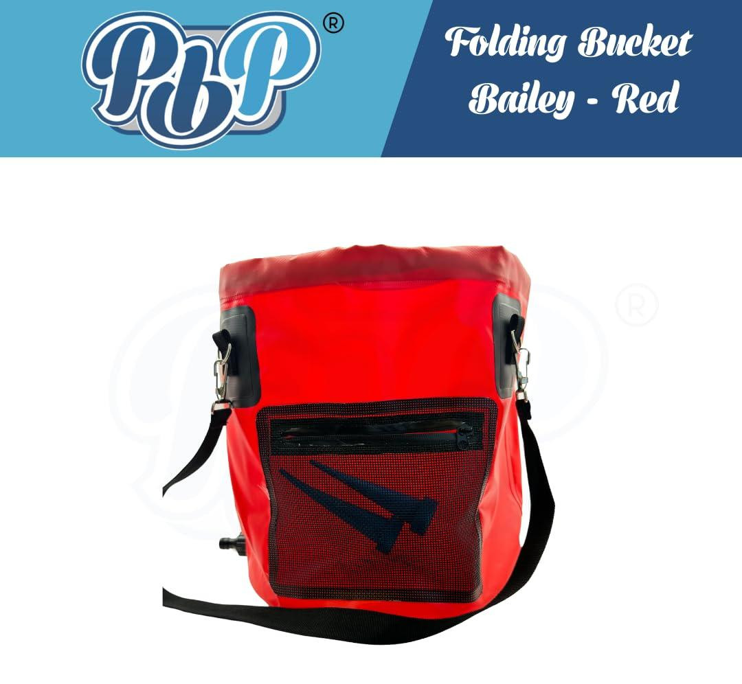 Merkloze opvouwbare emmer, 30 liter, rood