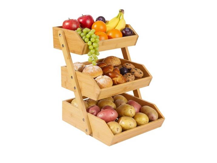 Relaxdays Obst Etagere Bambus 3 Etagen