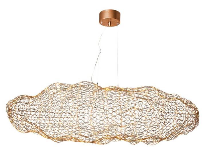 Suspension LED Hayden dorée 20 W\, blanc chaud\, 1900 lm\, métal\, dimensions : 37 x 115 x 50 cm\, IP20\, par Rydens