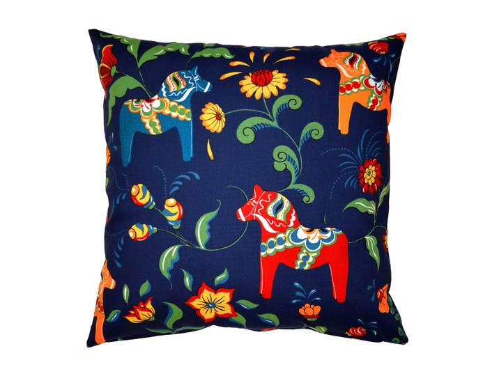 Arvidssons Textil Housse de coussin Leksand bleu