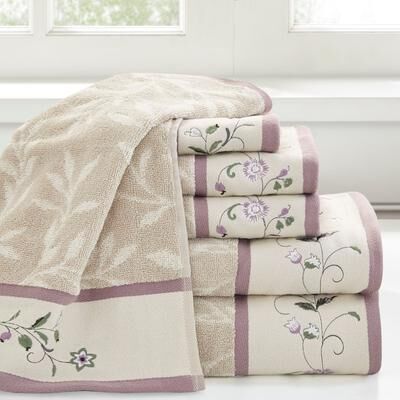 Madison Park Raheem Serene Embroidered Cotton Jacquard 6-piece Towel Set