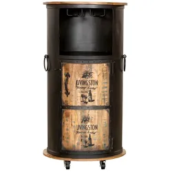DELUKE Weinbar MAGNE Mangoholz Braun 115x60x60cm Weinschrank Weinregal Minibar Wohnzimmer