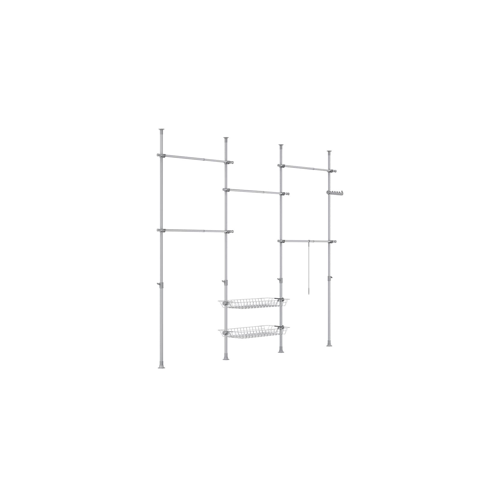 SoBuy Garderobenständer verstellbar Hellgrau 231x39,5x227cm Funktional