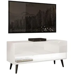 TV-SCHRANK CALANTE 90 cm auf schrägen schwarzen Beinen