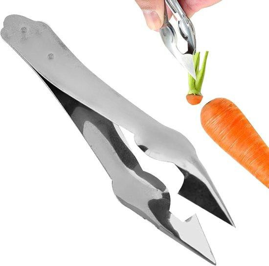 Fruitmand Fruitmand tomatensnijder en aardbeienknipper, roestvrijstalen fruitontpitter, zilver