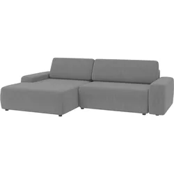 ECKSOFA Lopez Hellgrau Samt-Stoff