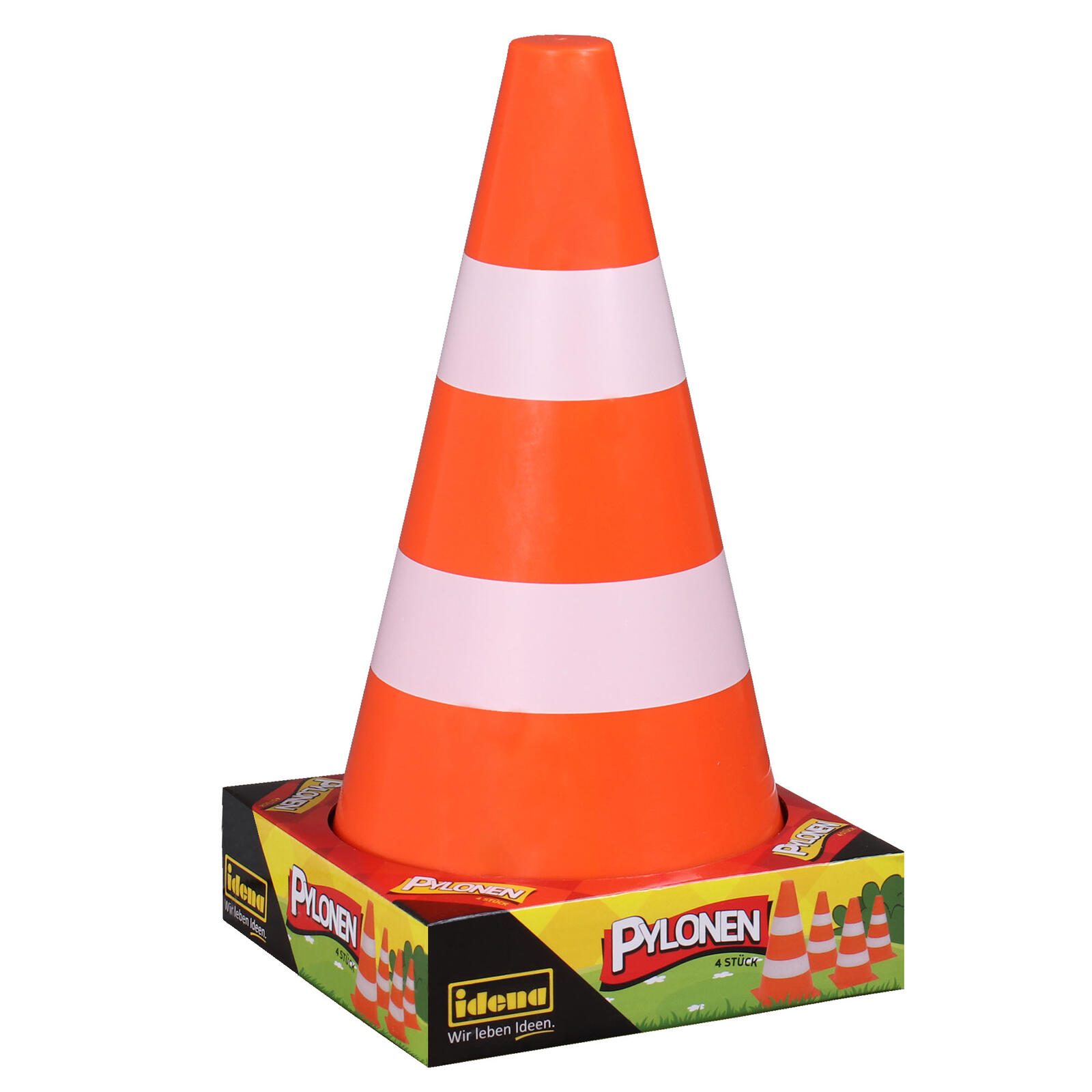 Idena Spielzeug-Pylone 24 cm orange, weiß 40085