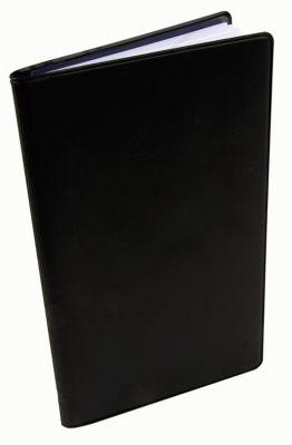 Korsch Taschenkalender Pluto 2027, 32 geheftete Seiten, austauschbares Adressheft, Kalendarium für D/GB/F/I, L 153 x B 87 mm, PVC, schwarz