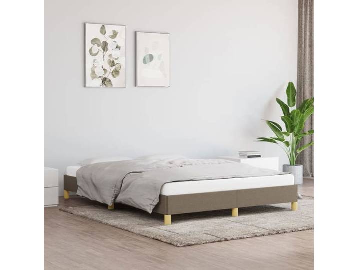 LEMON*Structure de lit - 2 Personnes lit d'appoint taupe 160x200 cm tissu SOLOMON3199 Août