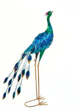 Gerson International 35 in. Metal Peacock Figurine
