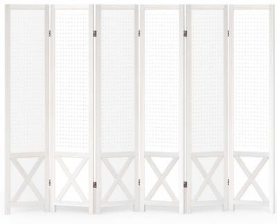 Costway 6-Panel Pegboard Room Divider 67 Inches Tall Foldable Privacy Screen