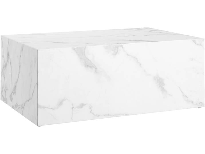 Couchtisch SALESFEVER Almeria Wohnzimmertisch Stilvoller Beistelltisch 90/60 cm , weiss (weiß marmoroptik), B:90cm H:35cm T:60cm, MDF, mit Melaminfolie überzogen, Tische, Couchtisch, Eleganz trifft Funktionalität: 90x60cm, Marmoroptik-Folierung