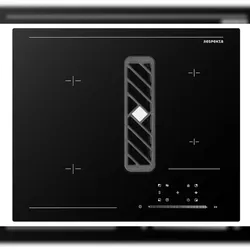 Respekta Induktionskochfeld Calima mit Dunstabzug, EEK A+, Breite 60 cm, 4 Kochzonen, Bridgezone, Touch Control, Schwarz