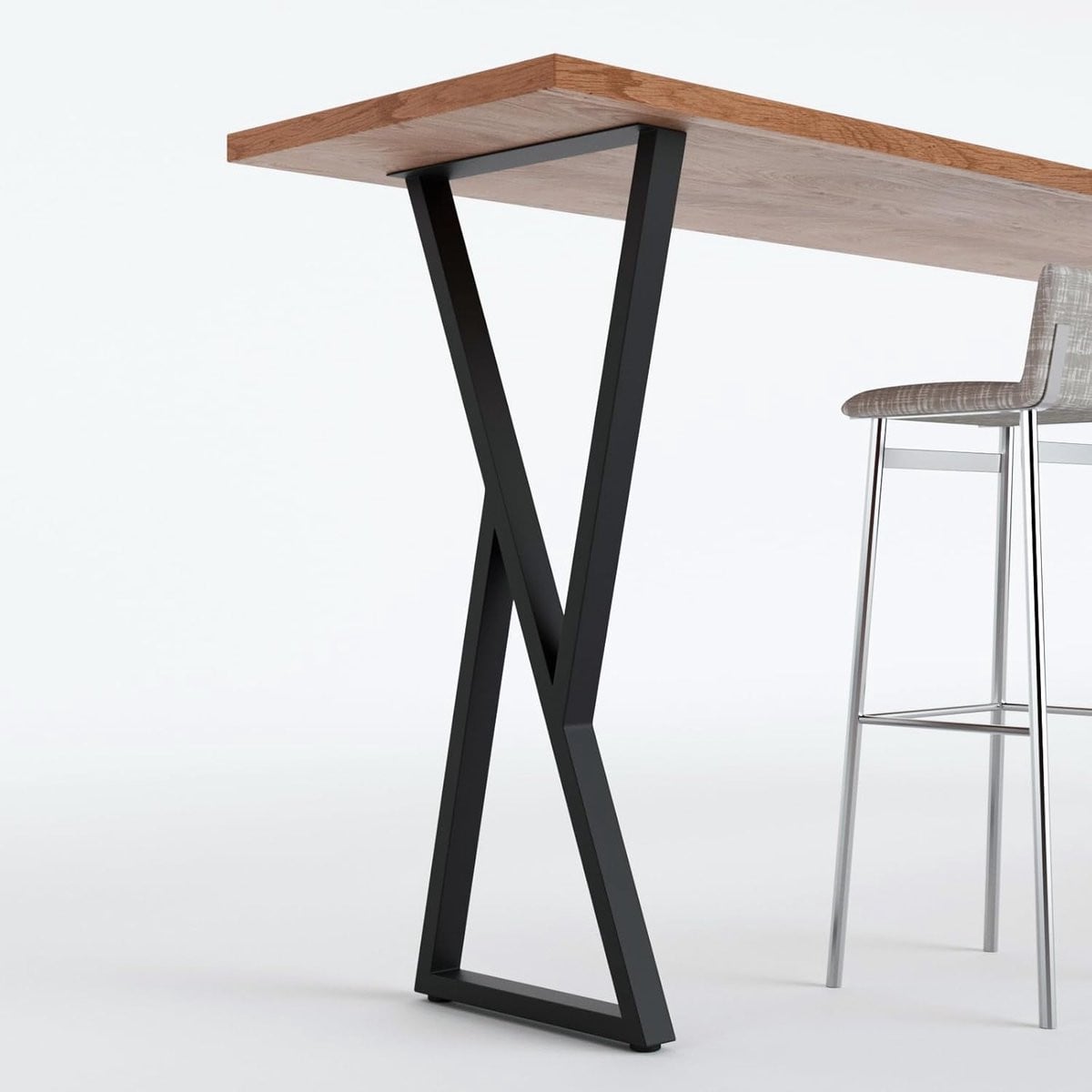 Set Industriële Tafelpoten Zwart - 105 cm Hoog