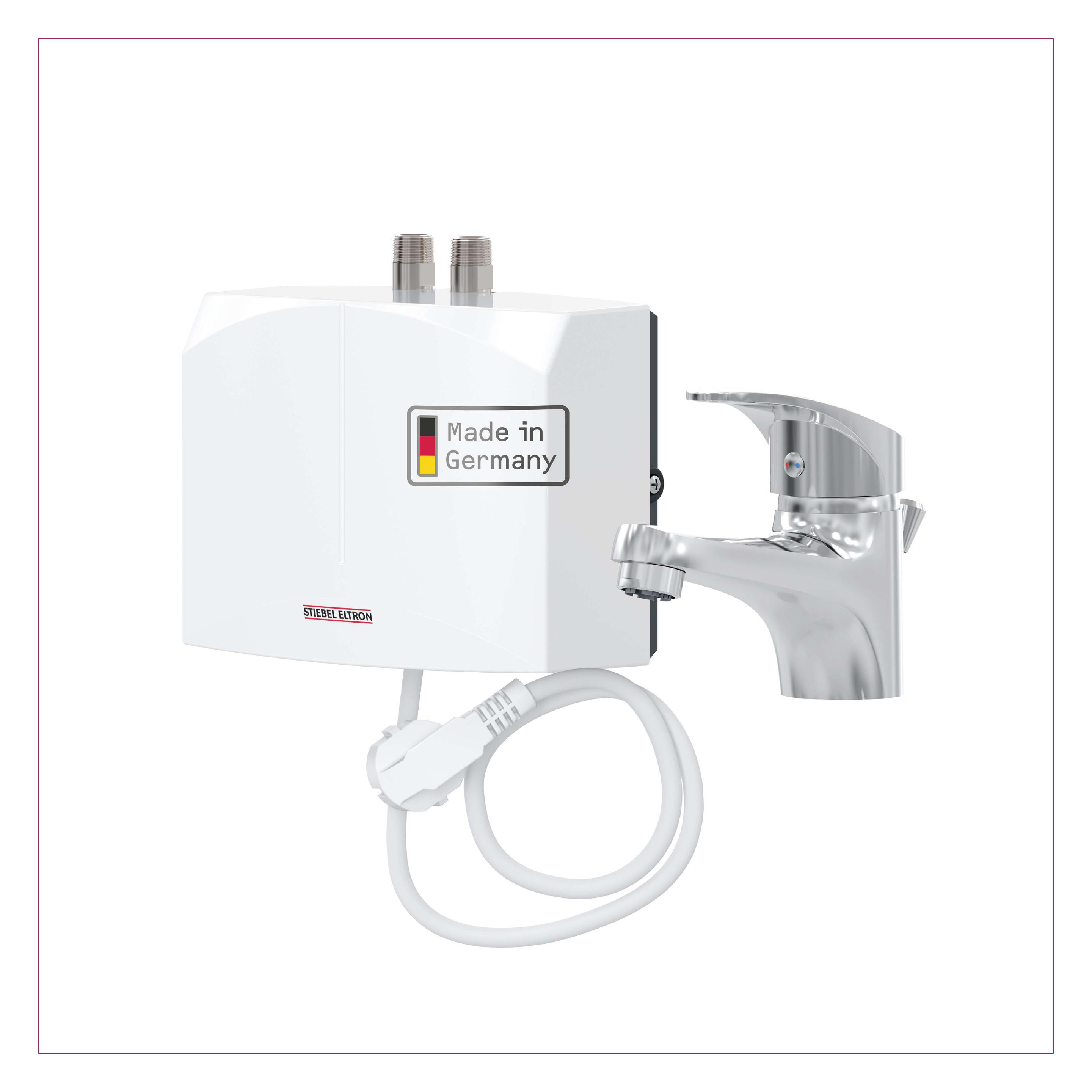 Stiebel Eltron DNM 3+MAE-W Mini-Durchlauferhitzer+Einhebelmischer nur fürs Handwaschbecken, 3,5 kW, mit Stecker (205970)