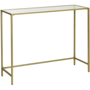 Vasagle Konsolentisch LGT26G, gold, 100 x 80 x 35cm (B/H/T), Metall / Glas
