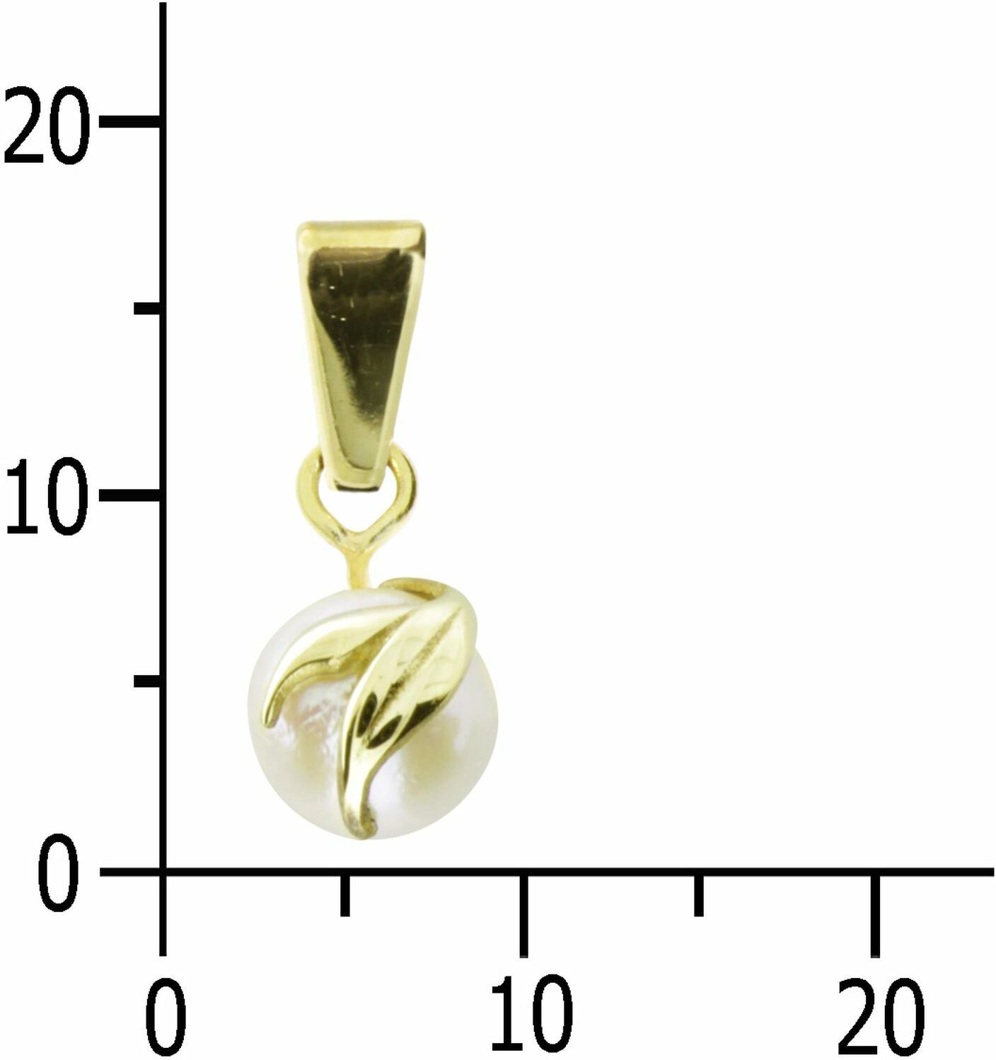 Kettenanhänger OSTSEE-SCHMUCK "Ostsee-Schmuck Anhänger Iris Anhänger Iris", gelb (weiß, neutral), Schmuckanhänger, Damen, 17x7mm, Gelbgold 333, 0,7 g, Kettenanhänger