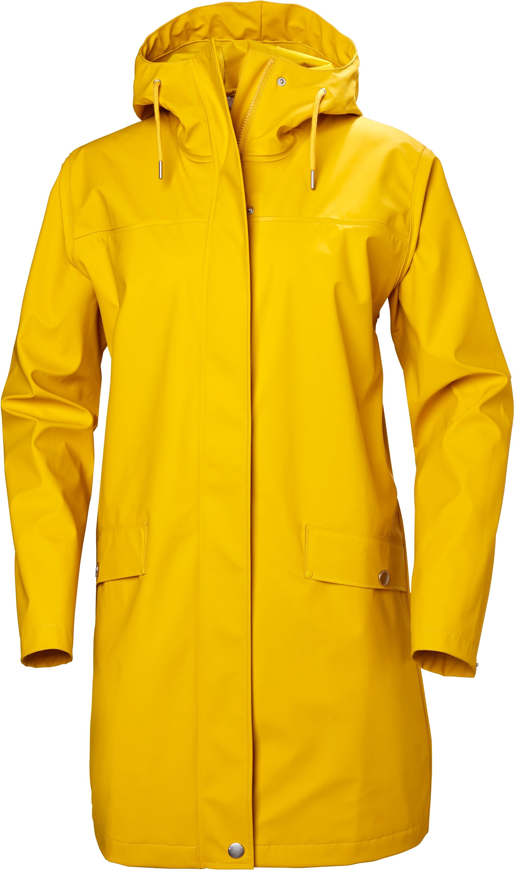 Wintermantel HELLY HANSEN "W MOSS RAIN COAT", Damen, Gr. XL, gelb (essential ye), Obermaterial: 100% Polyurethan, lang, Mäntel Wintermantel essential ye XL