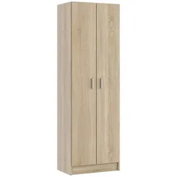 Dmora Mehrzweck-Kabinett Portsmouth, Beistellschrank mit 2 Türen, Moderne Schuhregalgarderobe, Vertikales Schuhregal, 59x37h180 cm, Eiche