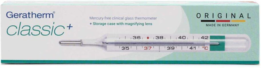 Geratherm classic+ Glasthermometer mit Aufbewahrungshülle