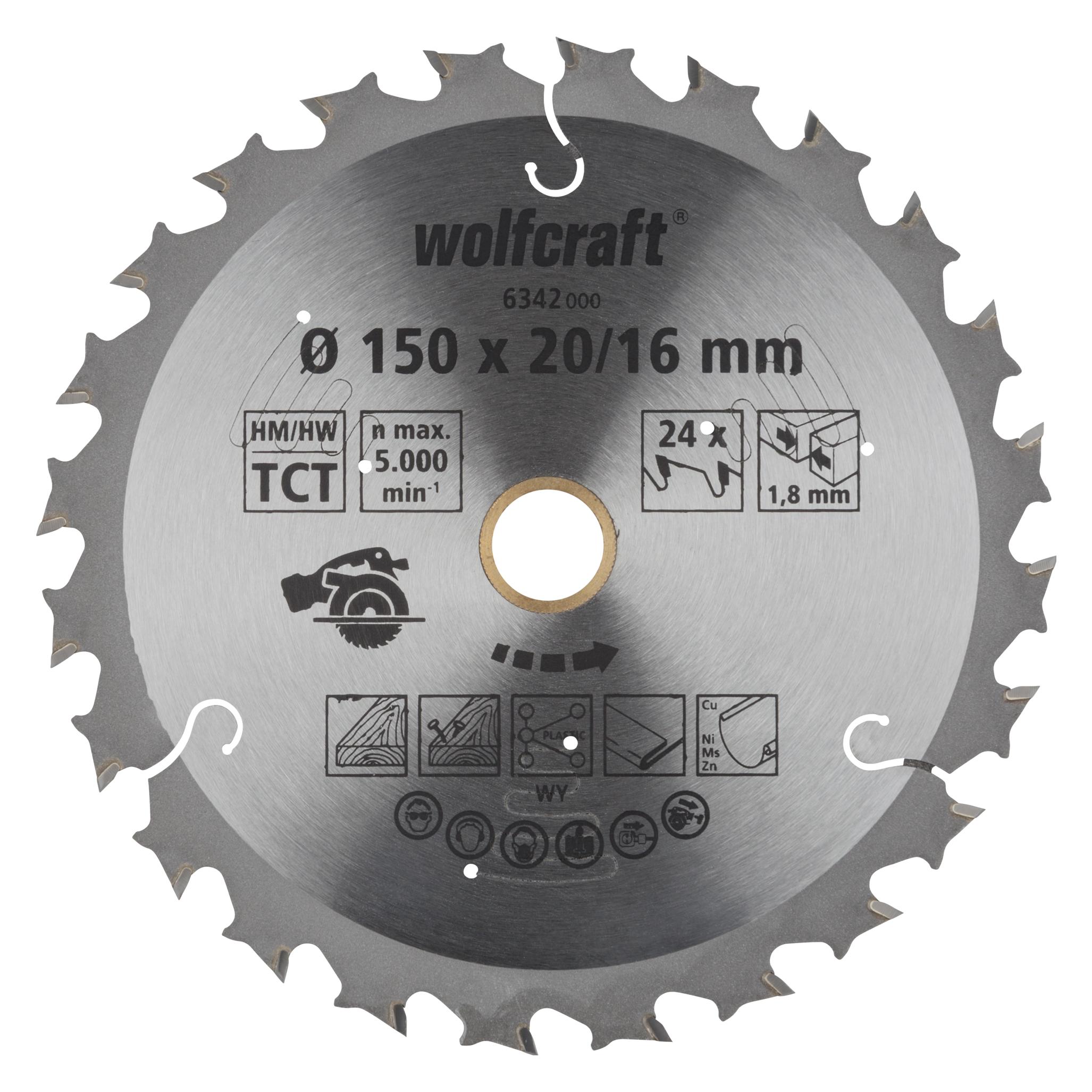 wolfcraft 1 Akku-Kreissägeblatt HM 24 Zähne ø150mm (6342000)