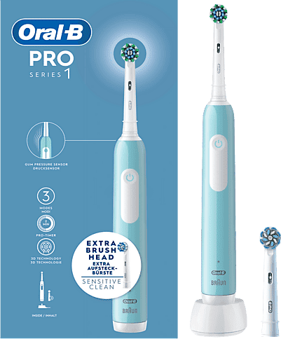 Cepillo eléctrico - Oral-B Pro Series 1, 2 Cabezales, Temporizador, 3 Modos, Tecnología 3D, Azul